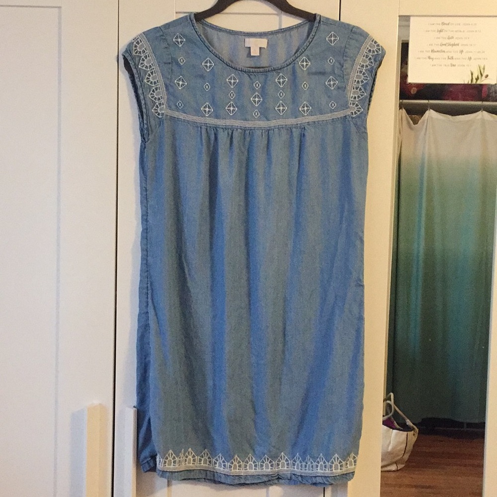 Embroidered Chambray Tunic